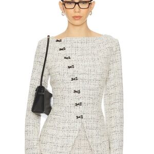 Yellow The Label Women’s Wellington Jacket Blazer In Cream - Small - NWT